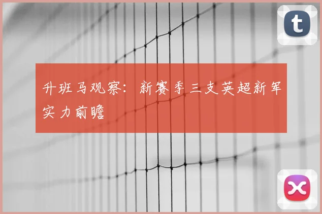 升班马观察：新赛季三支英超新军实力前瞻